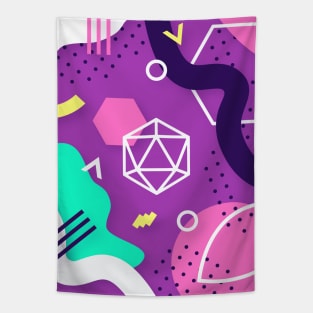 Polyhedral Dice Set Memphis Design Neon Purple Tabletop RPG Tapestry