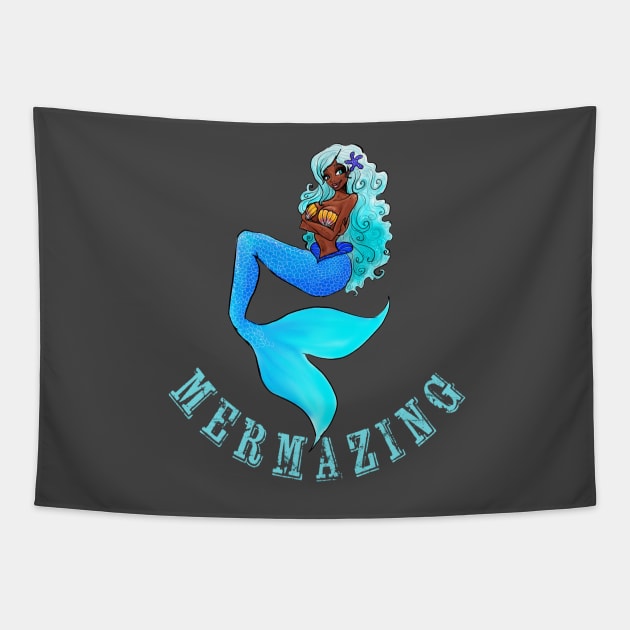 Mermazing for Mermaid Lovers Tapestry by pepekauai