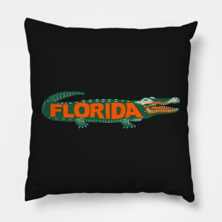 Vintage Style Florida Alligator Pillow