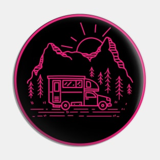 Camping Girl Logo Crest Shield Campervan RV Pin