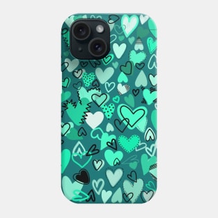 GREEN HEARTS Phone Case