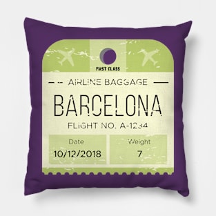 Barcelona Spain luggage tag Pillow