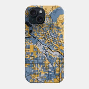 Boise Map Pattern in Blue & Gold Phone Case