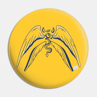 Navy Gold Angel Eye Pin