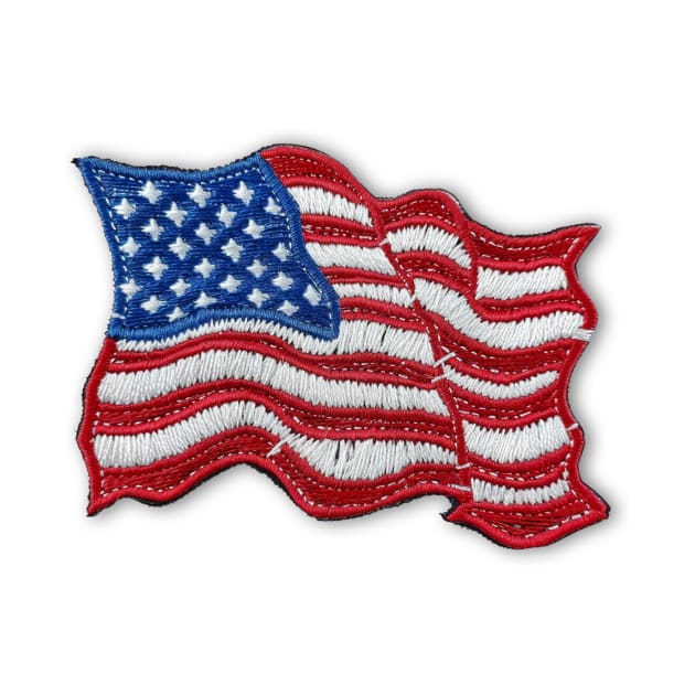 Embroidered USA Flag Patch Design by Wayward Purpose