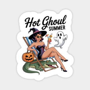 Hot Ghoul Summer Spooky Boo Beach Halloween Summerween Magnet