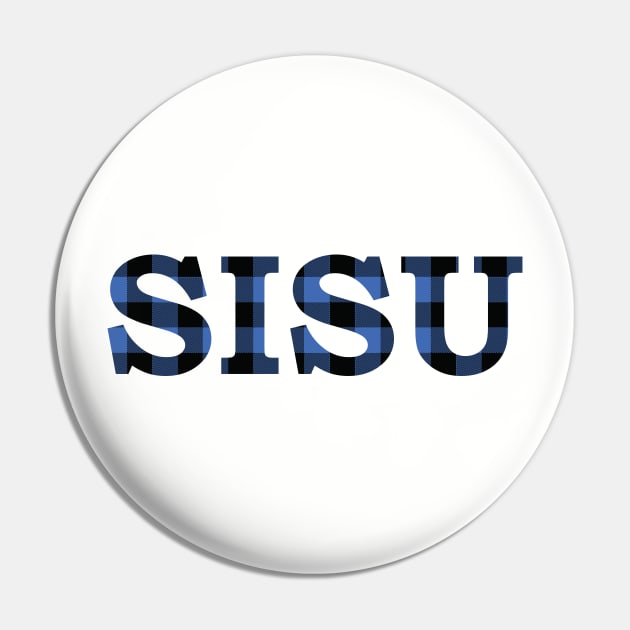 SISU Upper Peninsula Pride Blue Flannel Pin by DoctorWatsonDesigns
