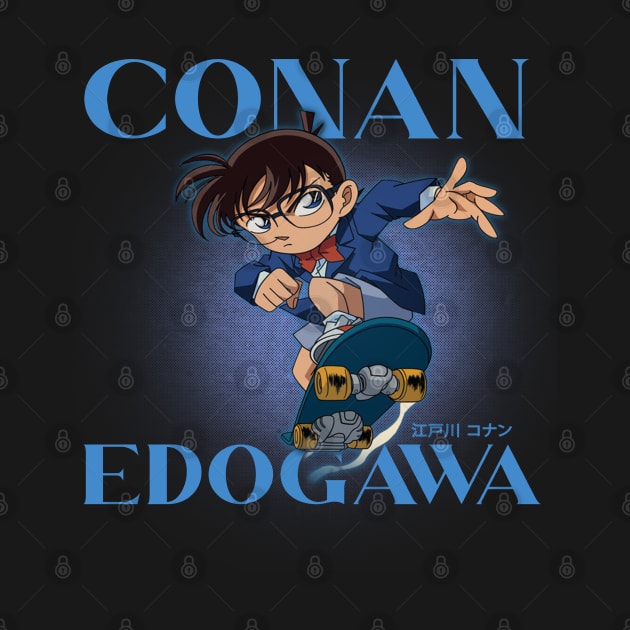 Detective Conan - Conan Edogawa Skateboarding - 90s Vintage Anime and Manga by clvndesign