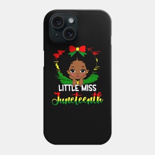 Little Miss Juneteenth Celebrating 1865 Cute Black Girls Kid Phone Case