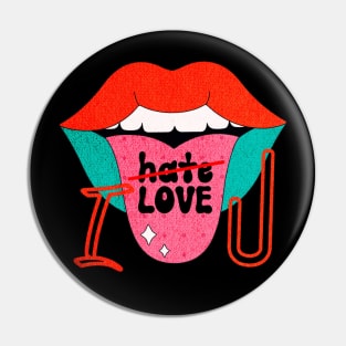 Retro Love Tongue - Tongue Message Pin