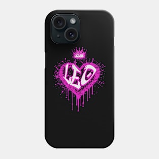 Leo Graffiti Airbrush Heart Zodiac Sign Birthday Astrology Phone Case