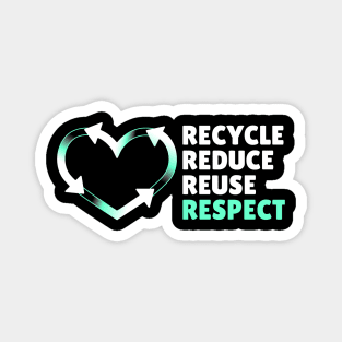 Recycle Reduce Reuse Respect Your Mother Nature Magnet