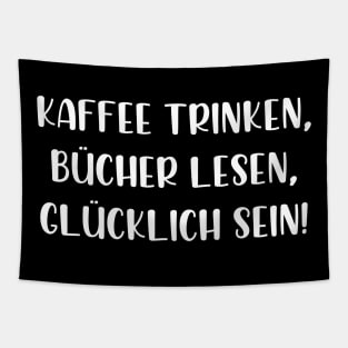 Kaffee trinken Bücher lesen glücklich sein Tapestry