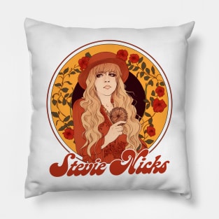 Stevie Nicks --- 70s Retro Fan Illustration Pillow