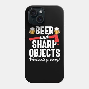 Axe Throwing Dad Funny Beer Hatchet Lumberjack Hobby Gift Phone Case