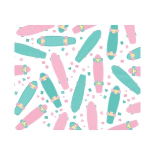 Skateboards Pastel Pattern T-Shirt