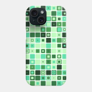 Abstract Green Squares Pattern Phone Case