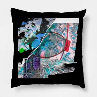 big wetland city urban collage photo art ecopop in nature landscape black & white vector Pillow