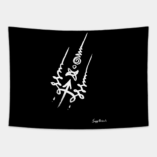 Unique Zodiac Unalome Saggitarius Birthday Minimalistic Zen Goth Tapestry