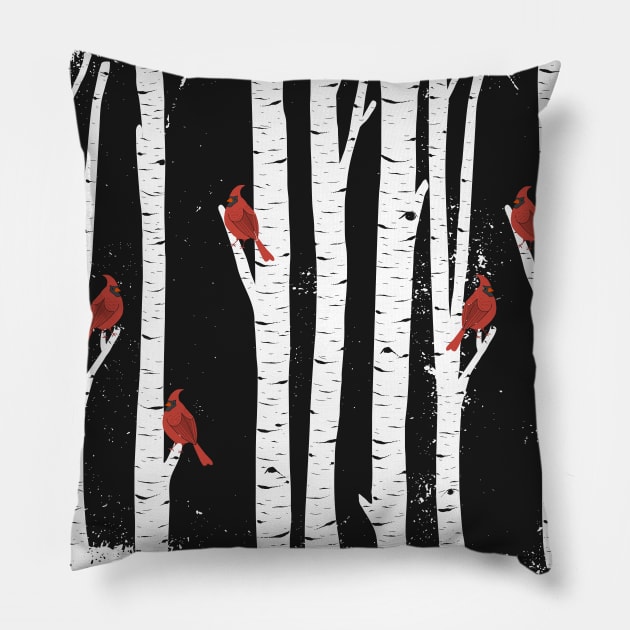 Northern Cardinal Birds Pillow by famenxt