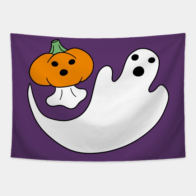 Ghost and Pumpkin Ghost Tapestry by saradaboru