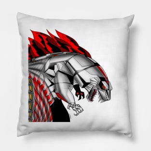 mechagodzilla gojira ecopop kaiju beast in cyber art Pillow