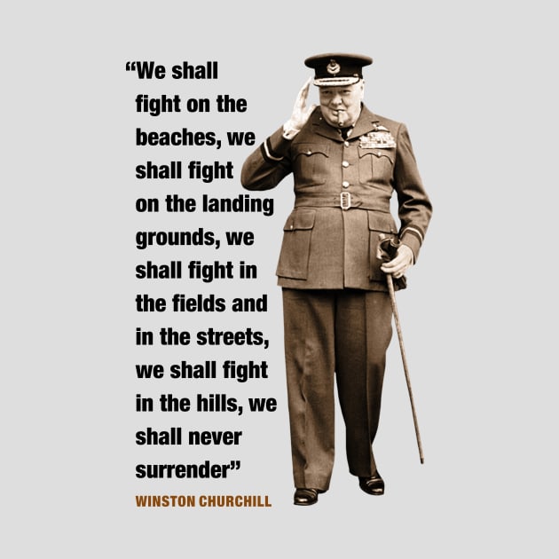 Winston Churchill  "We Shall Fight On The Beaches....We Shall Never Surrender" by PLAYDIGITAL2020