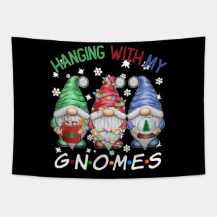 Funny Christmas Gnome Hanging With My Gnomies Family Pajamas Tapestry