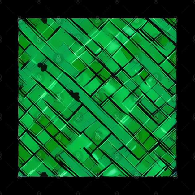 Comic Book Style Green Brick Wall (MD23Bgs008d) by Maikell Designs