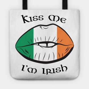 Kiss Me I'm Irish Lips St Patricks Day Tote