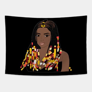 Natural Hair T Shirt CORNROW BRAIDS and BEADS 3 Tapestry