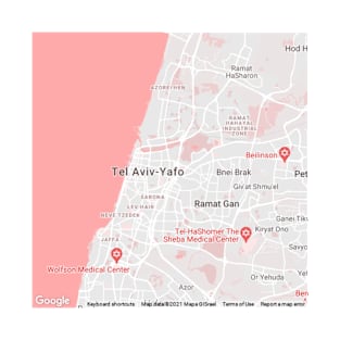 Tel avid pink & white map T-Shirt