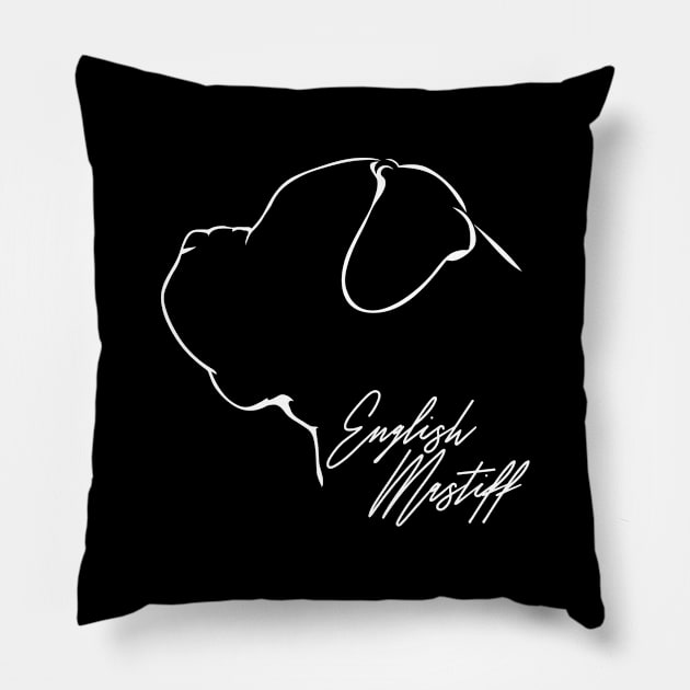 Proud English Mastiff profile dog lover Pillow by wilsigns