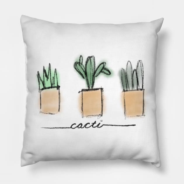 Cacti Pillow by Origami Sticker Co.