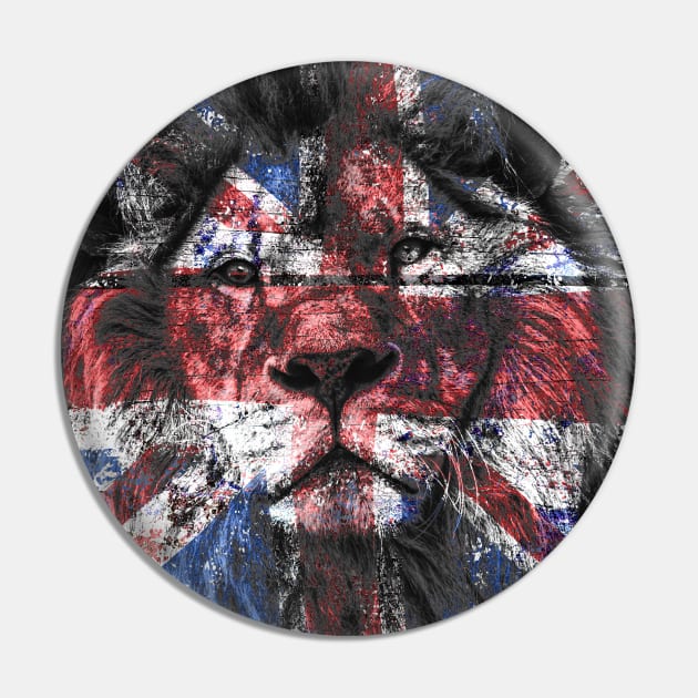 Union Jack Lion Pin by HelenDesigns