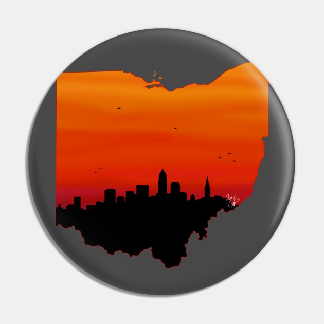 Cleveland Skyline Pin by JuliaCoffin