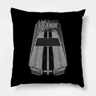 Ford Mustang Shelby GT500 Eleanor 1967 Fastback - Grey and Black Stripes Pillow