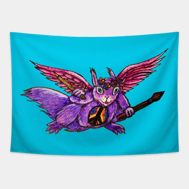 Flying Squirrel Artist Tapestry by Cottin Pickin Creations