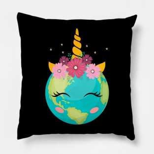 Earth Day Unicorn Cute Girls Pillow