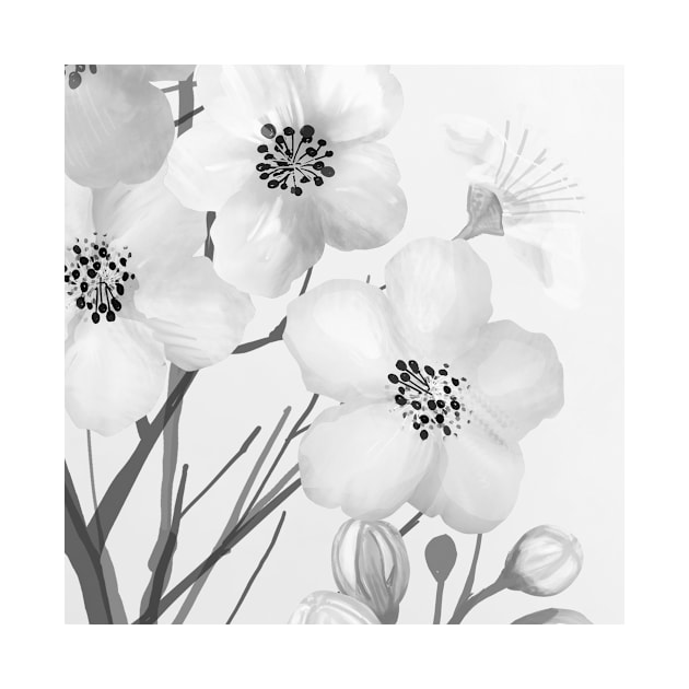 Grey floral Art by Tshirtstory