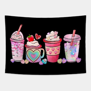 Womens Valentines Day Coffee Couple Matching Family Tapestry