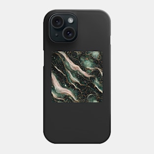 Green gold marble pattern Phone Case