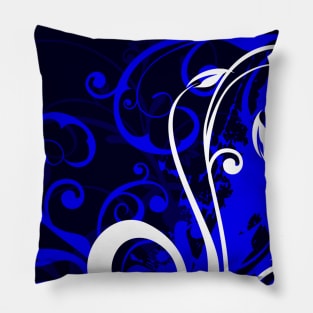 Blue white floral Art Pillow