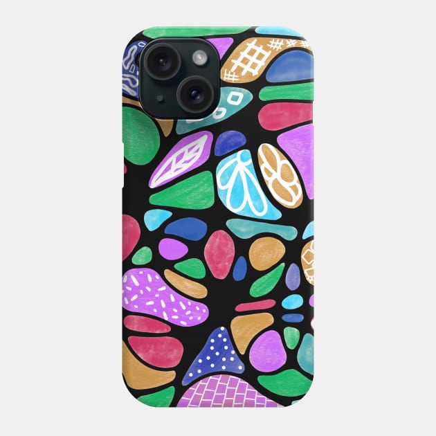 WHITE LINE ART ON NEUROGRAPHIC Phone Case by FLOWER_OF_HEART