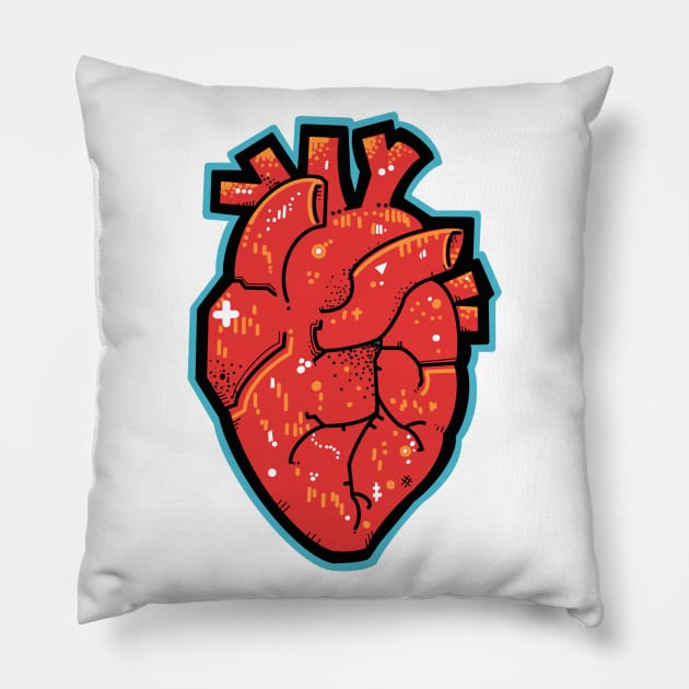 anatomical heart groovy Pillow by weilertsen
