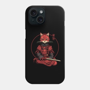 Samurai Cat Tattoo, Kawaii Ninja Cat Phone Case