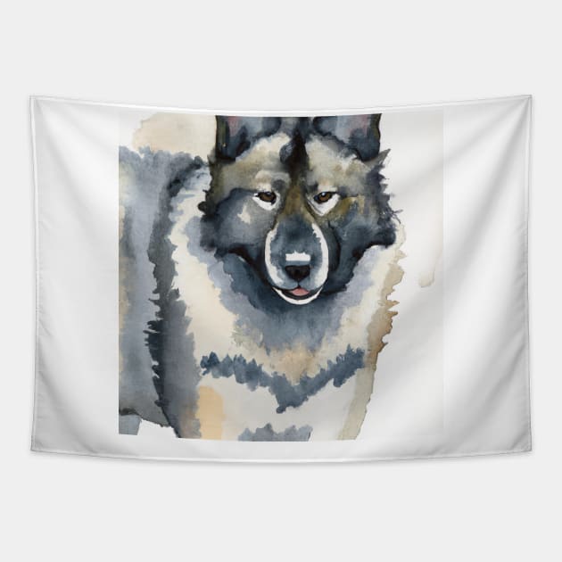 Norwegian Elkhound Watercolor - Dog Lover Gifts Tapestry by Edd Paint Something