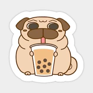 Pug Bubble Tea Magnet