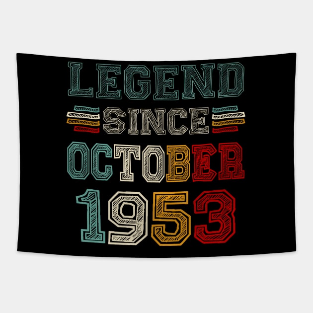 70 Years Old Legend Since October 1953 70th Birthday Tapestry by Marcelo Nimtz