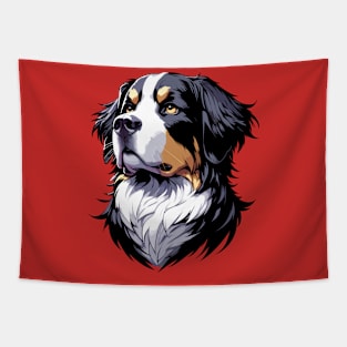 Stunning and Cool Bernese Mountain Dog Monochrome and Gold Portrait for Father's Day Tapestry